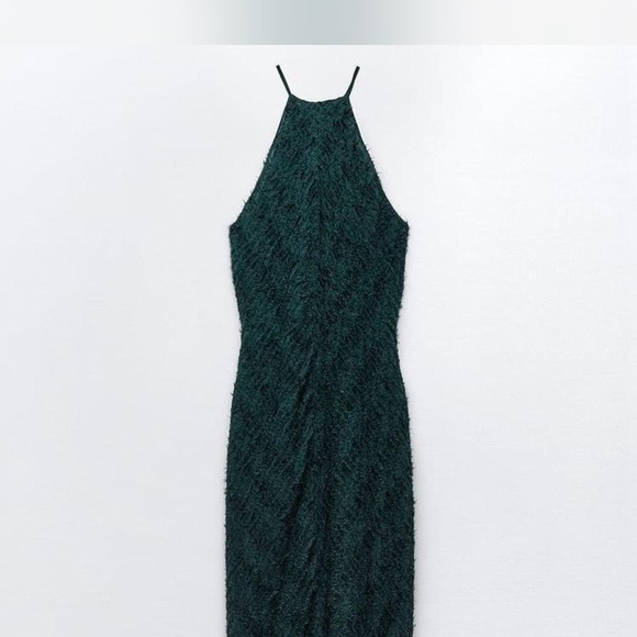 Elegant Dark Green Halter Dress - Picture 7 of 8